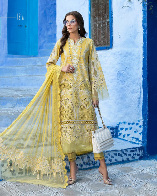 3 Piece Stitched Embroidered Lawn Suit (MRB-0026)