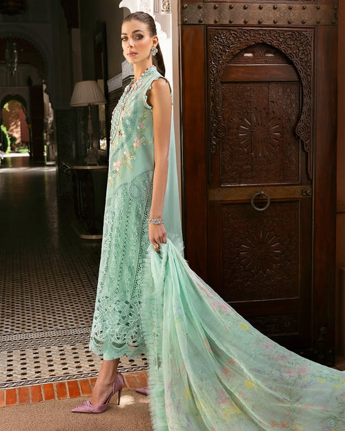 3 Piece Stitched Embroidered Lawn Suit (MRB-0022)