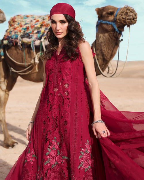 3 Piece Stitched Embroidered Lawn Suit (MRB-0040)