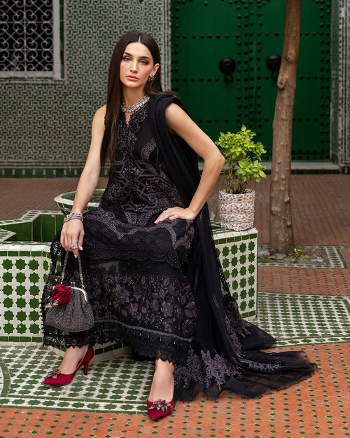 3 Piece Stitched Embroidered Lawn Suit (MRB-0025)