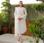 Qalamkar - Qline loose fitting Summer Collection Elegant Embroidered Long Sleeve Womenswear (QAl-0016)