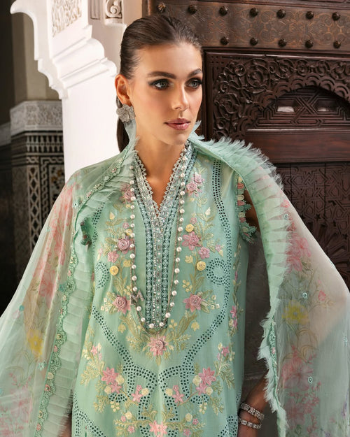 3 Piece Stitched Embroidered Lawn Suit (MRB-0022)