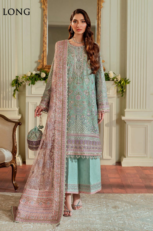 BAROQUE CHANTELLE EMBROIDERED NET MINT GREEN.(BAR-0014)