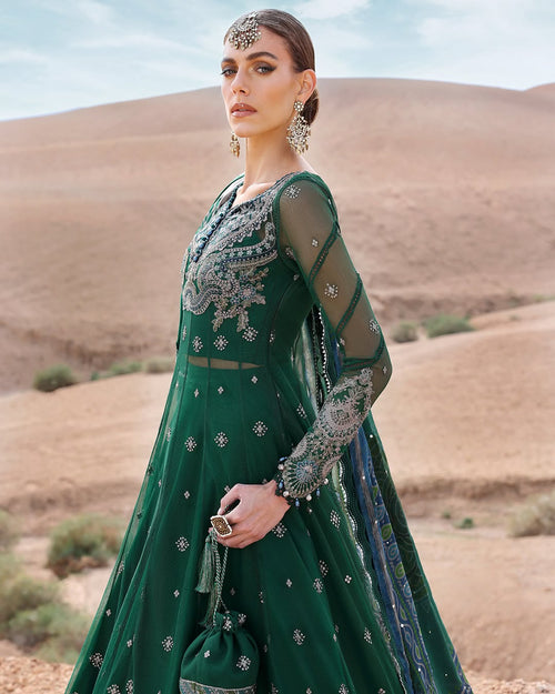 3 Piece Stitched Embroidered Net Dress (MRB-0037)