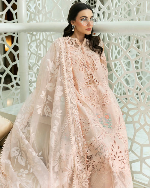 3 Piece Stitched Embroidered Dobby Lawn Suit (MRB-0024)