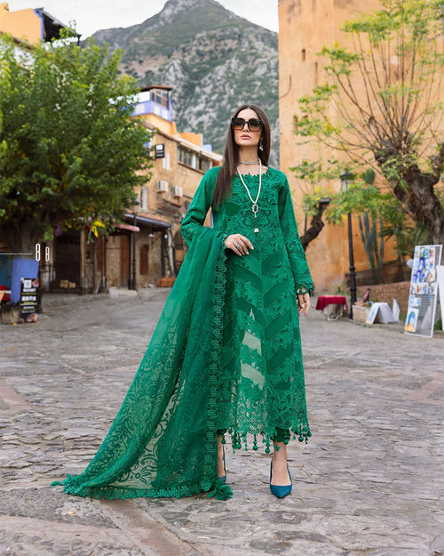 3 Piece Stitched Embroidered Lawn Suit (MRB-0034)