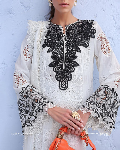 3 Piece Stitched Embroidered Paper Cotton Suit (MRB-0020)