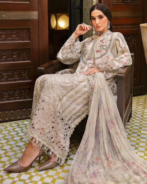 3 Piece Stitched Embroidered Lawn Suit (MRB-0028)