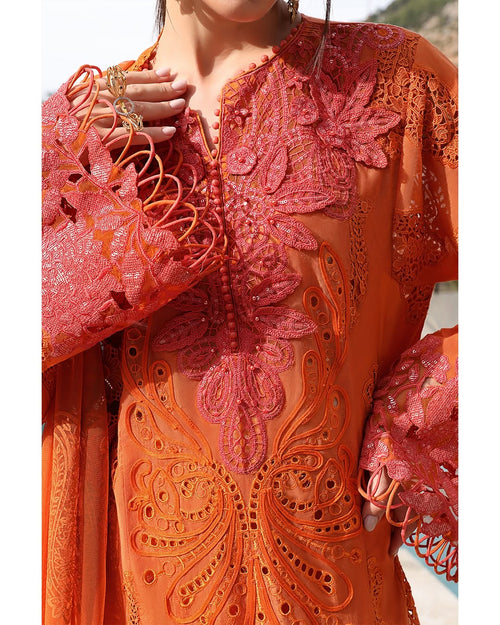 3 Piece Stitched Embroidered Paper Cotton Suit (MRB-0019)