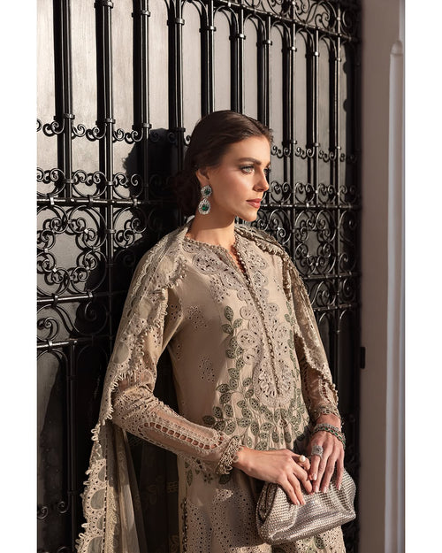 3 Piece Stitched Embroidered Lawn Suit (MRB-0042)