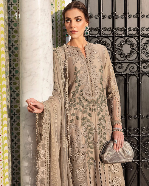 3 Piece Stitched Embroidered Lawn Suit (MRB-0042)