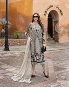 3 Piece Stitched Embroidered Paper Cotton Suit (MRB-0030)