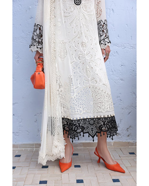 3 Piece Stitched Embroidered Paper Cotton Suit (MRB-0020)