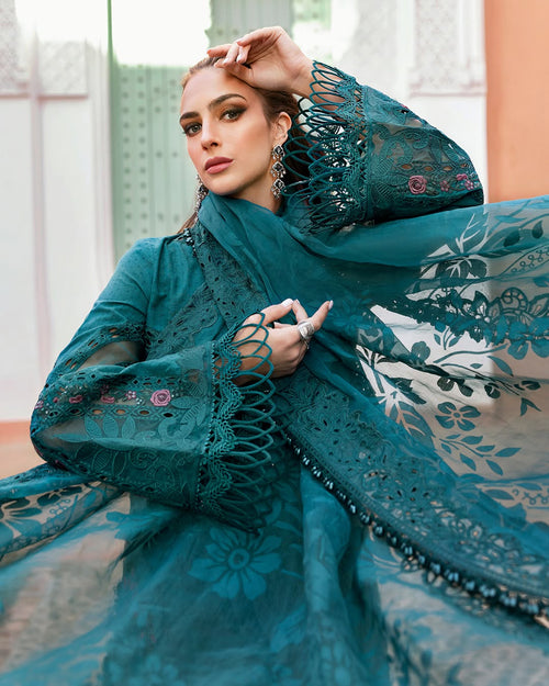 3 Piece Stitched Embroidered Dobby Lawn Suit (MRB-0023)