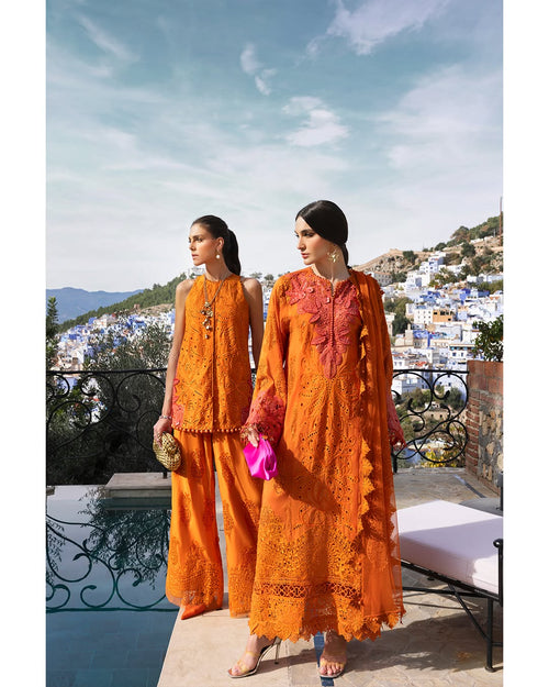 3 Piece Stitched Embroidered Paper Cotton Suit (MRB-0019)