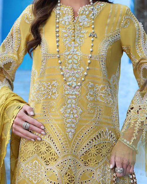 3 Piece Stitched Embroidered Lawn Suit (MRB-0026)