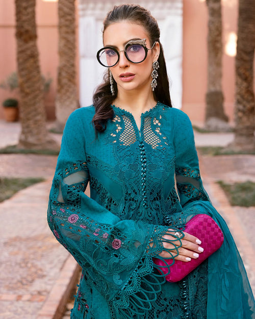 3 Piece Stitched Embroidered Dobby Lawn Suit (MRB-0023)