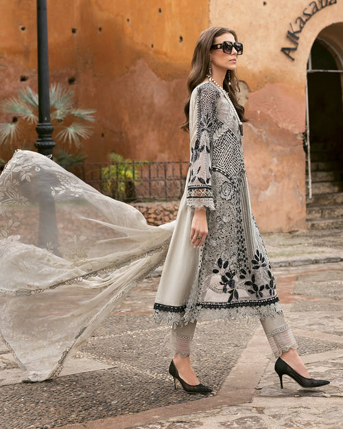 3 Piece Stitched Embroidered Paper Cotton Suit (MRB-0030)