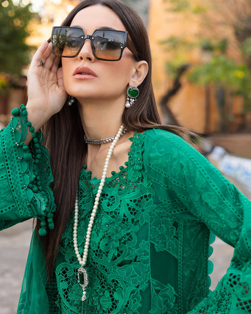 3 Piece Stitched Embroidered Lawn Suit (MRB-0034)