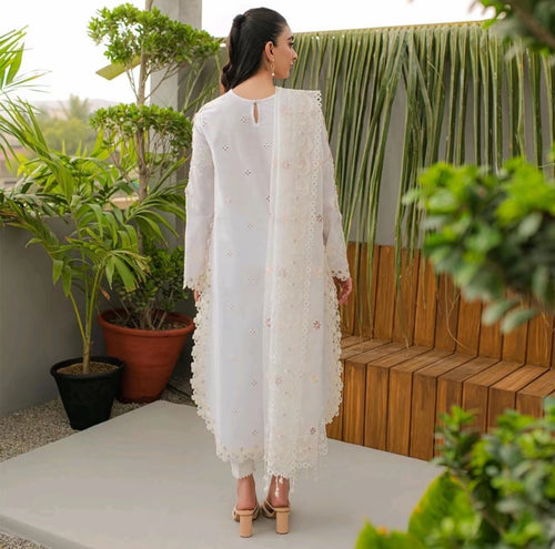Qalamkar - Qline loose fitting Summer Collection Elegant Embroidered Long Sleeve Womenswear (QAl-0016)