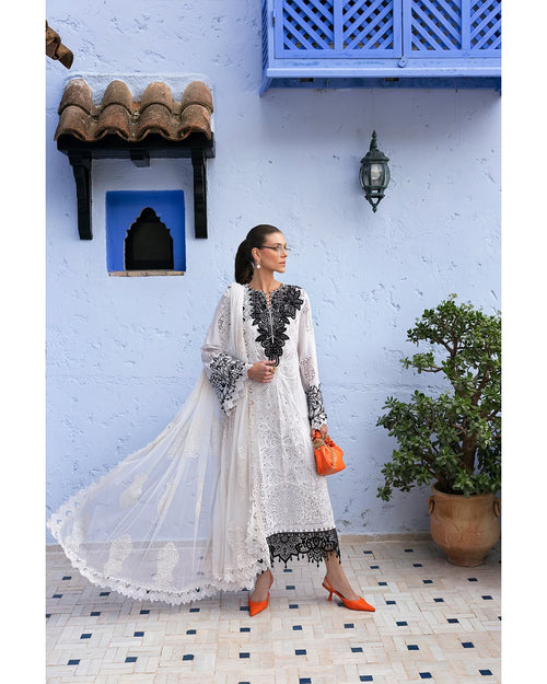 3 Piece Stitched Embroidered Paper Cotton Suit (MRB-0020)