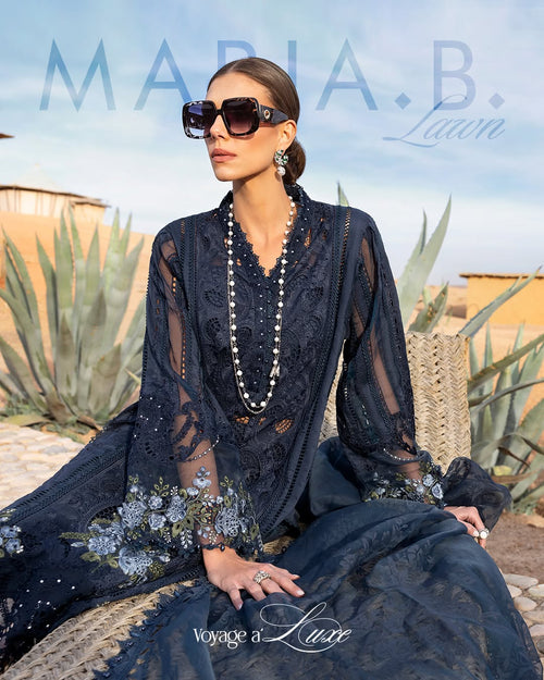 3 Piece Stitched Embroidered Lawn Suit (MRB-0018)