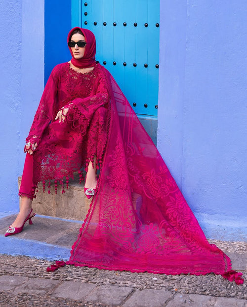 3 Piece Stitched Embroidered Lawn Suit (MRB-0035)