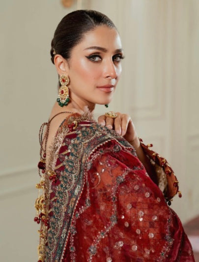 BAROQUE CHANTELLE EMBROIDERED NET RUST COPPER.(BAR-0009).