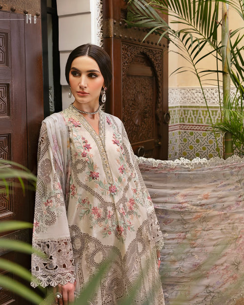3 Piece Stitched Embroidered Lawn Suit (MRB-0028)