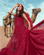 3 Piece Stitched Embroidered Lawn Suit (MRB-0040)