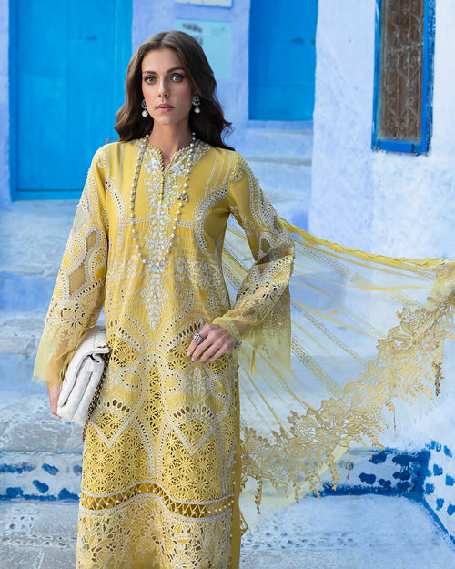 3 Piece Stitched Embroidered Lawn Suit (MRB-0026)