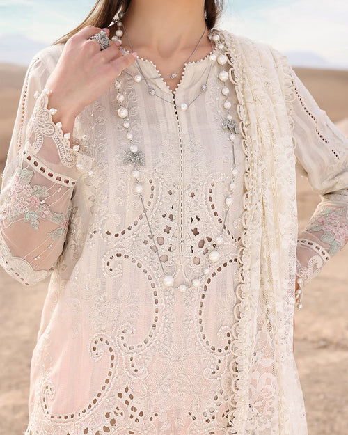 3 Piece Stitched Embroidered Dobby Lawn Suit (MRB-0021)