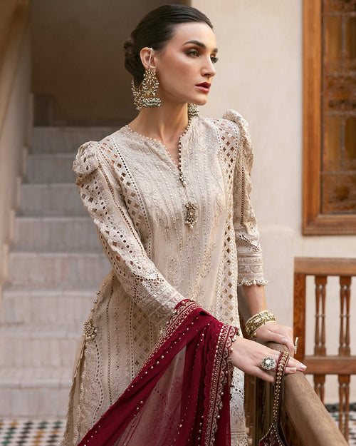 3 Piece Stitched Embroidered Lawn Suit (MRB-0027)