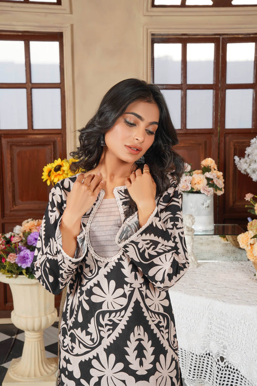 ALIYANA'S CO-ORD SET JACQUARD SELF PRINT (ABY 0025)