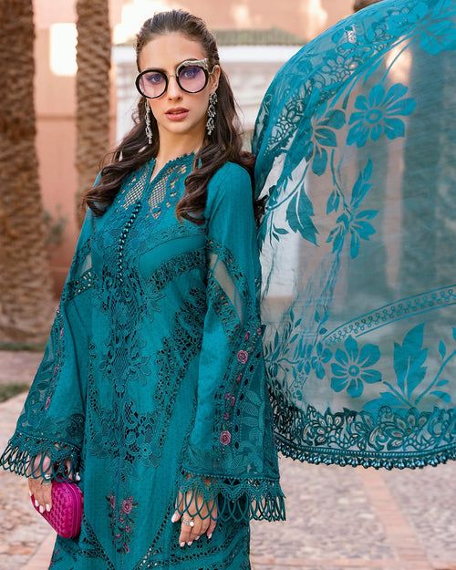 3 Piece Stitched Embroidered Dobby Lawn Suit (MRB-0023)