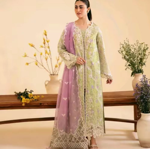 QALAMKAR Qlinekari PRINTED LAWN'24 - Vehja - EMBROIDERED (QAL-0021)