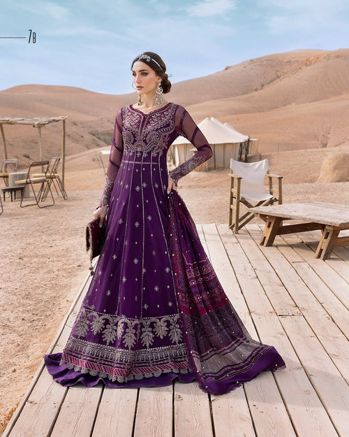 3 Piece Stitched Embroidered Net Dress (MRB-0036)