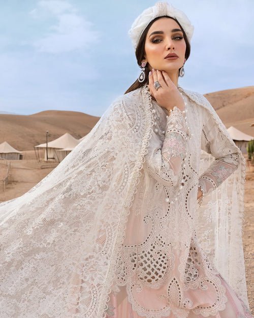 3 Piece Stitched Embroidered Dobby Lawn Suit (MRB-0021)