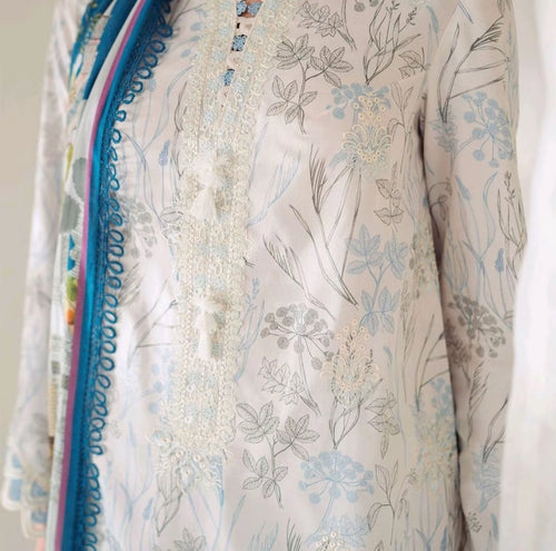 QALAMKAR QPRINTS Embroidered Lawn - Florine (QAL-0011)