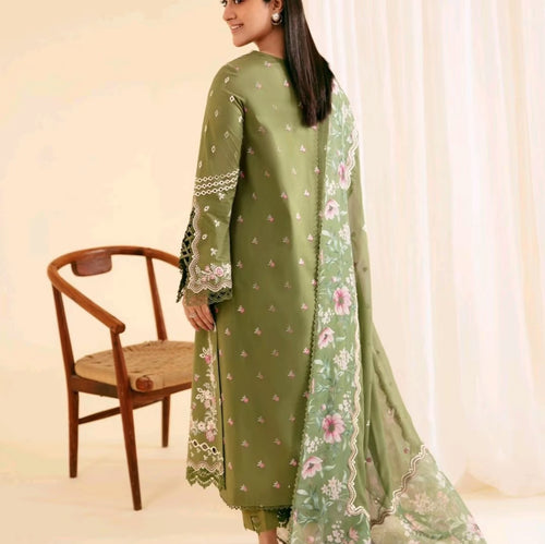 QALAMKAR Qlinekari PRINTED LAWN'24 - Semal - EMBROIDERED (QAL-0015)