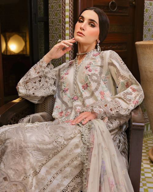 3 Piece Stitched Embroidered Lawn Suit (MRB-0028)