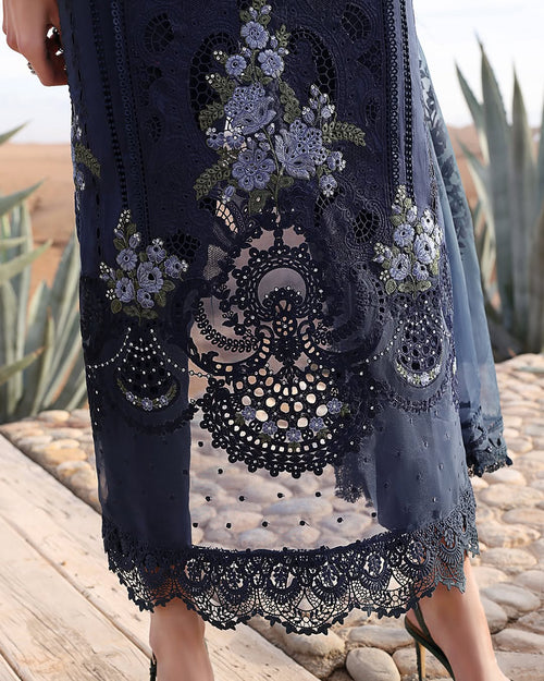 3 Piece Stitched Embroidered Lawn Suit (MRB-0018)