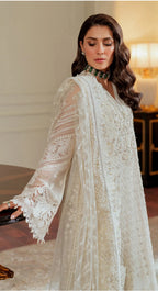 BAROQUE CHANTELLE EMBROIDERED CHIFFON OFF WHITE.(BAR-0010)