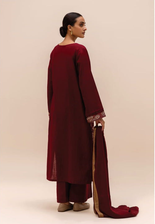 BEECHTREE Three-Piece Suit - Embroidered Shirt, Trouser, and Dupatta (BET-0003)