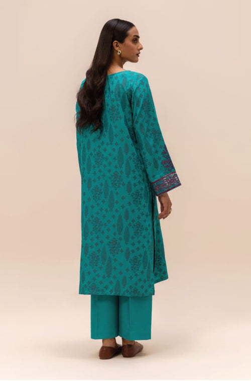 Beechtree Printed With Embroidered Khaddar Dress - Stylish Two-Piece Suit (BET-0006)