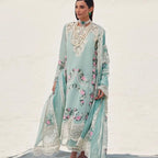 CRIMSON LuxuryLawn Summer Rosettes Floral Lace Embroidered Womenswear (SHA-0008)