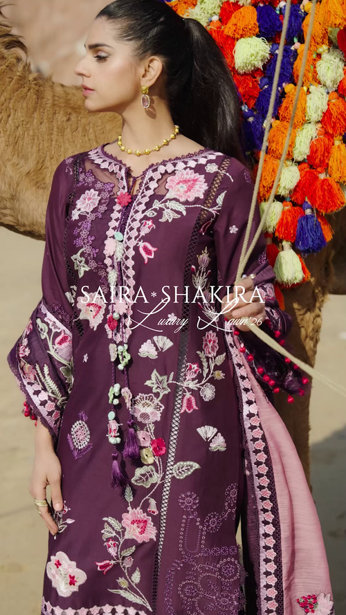Saira Shakira - Noor -  2 -  A - Luxury Lawn 26' - ( SHA - 0034 )