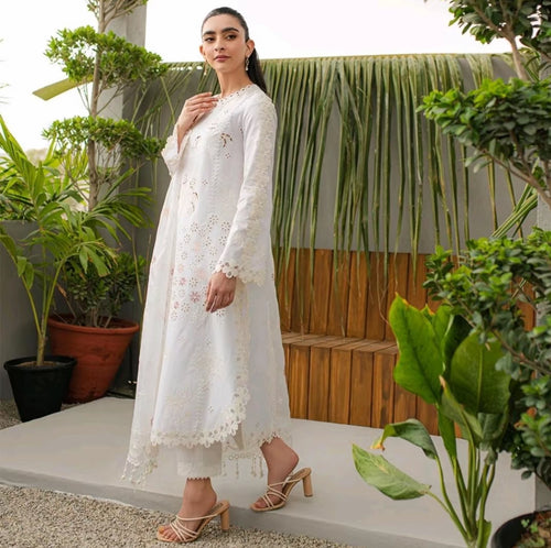 Qalamkar - Qline loose fitting Summer Collection Elegant Embroidered Long Sleeve Womenswear (QAl-0016)