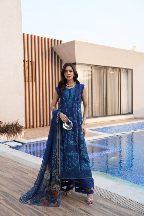 AYLIN LUXURY LAWN '26  - MIDNIGHT IRIS - ( AYL-0020 )