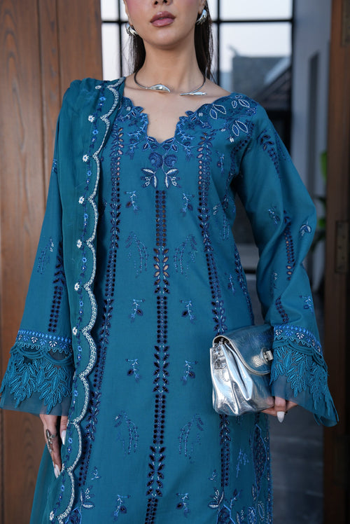 AYLIN LUXURY LAWN '26  - TEAL LOTUS - ( AYL-0019 )
